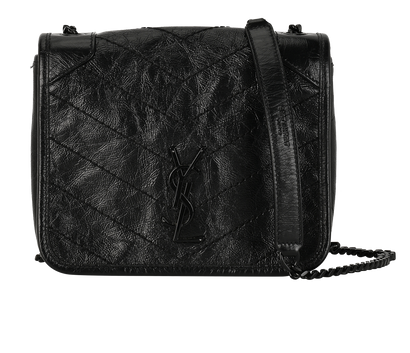 Niki Wallet On Chain, &pound;795, Handbags, Black, Pony / Calfskin, Front view